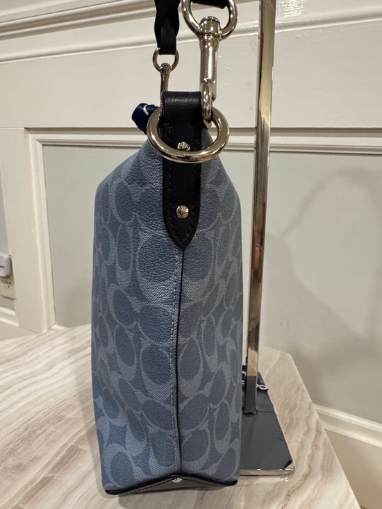 Coach Abby Duffle Blue Signature Monogram Hobo Bag - Picture 6 of 17